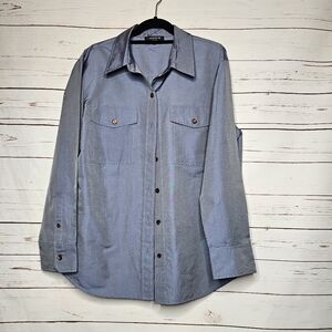 Lafayette 148 New York Silk Blend Button-Down Shirt